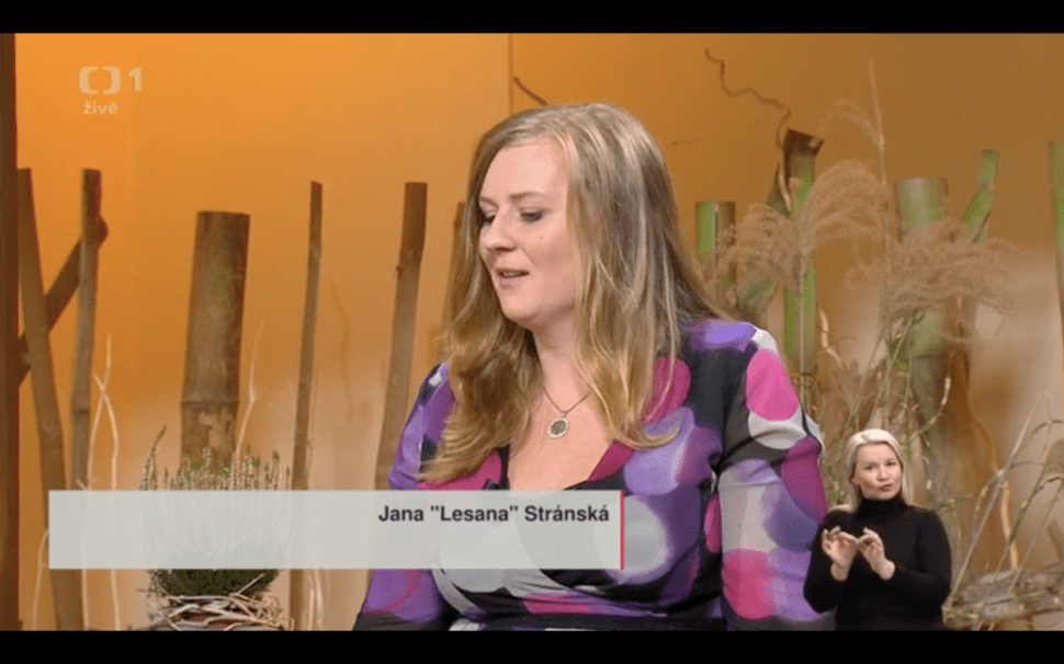 Jana Lesana v pořadu Sama doma České televize